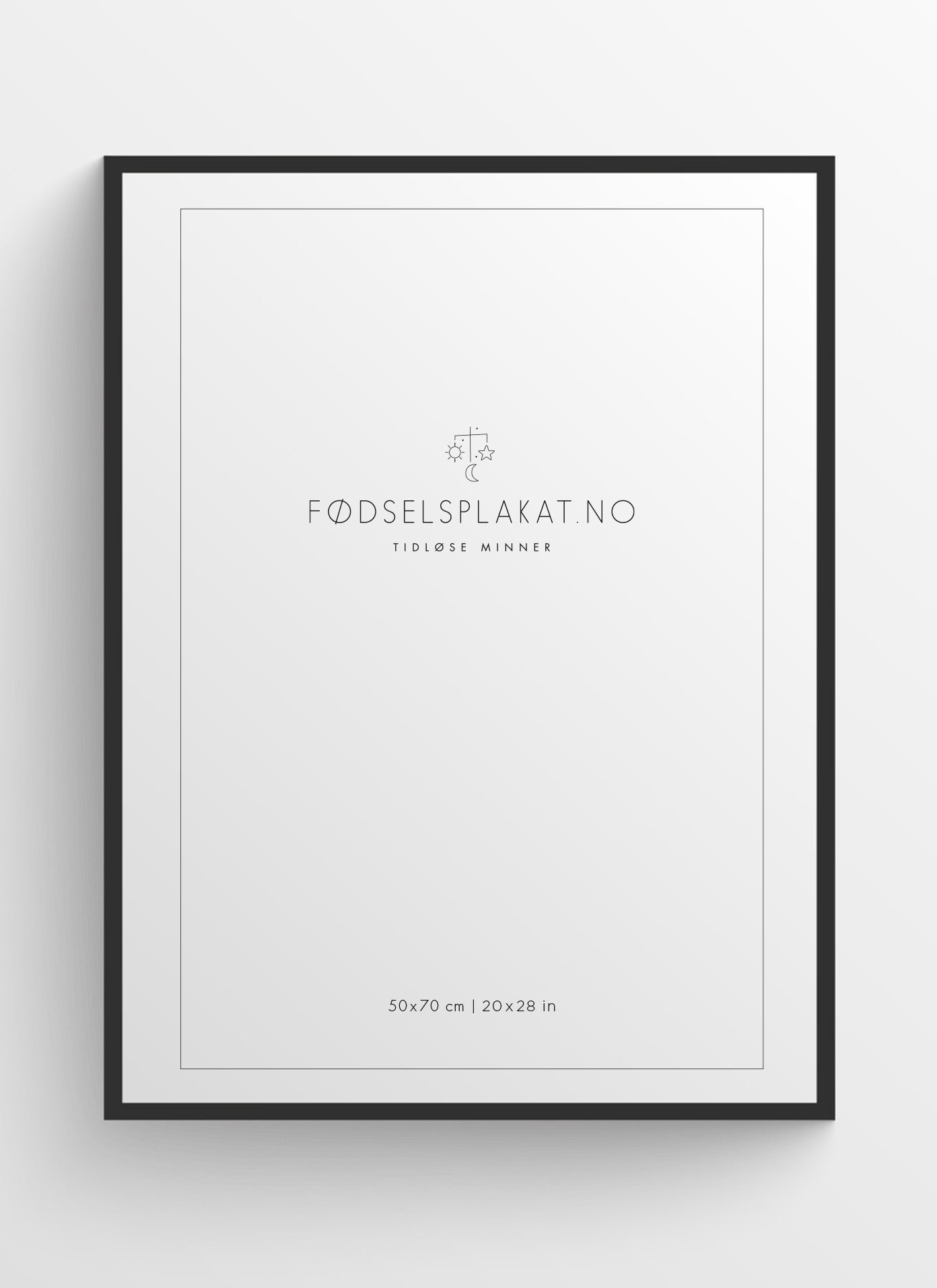 Ramme Sort - Fødselsplakat