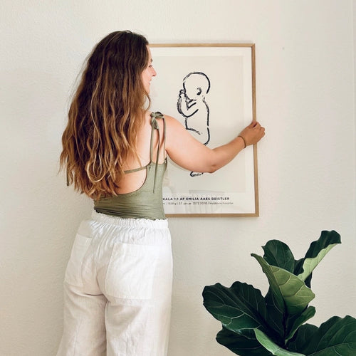 Personlig fødselsplakat – et kunstverk basert på babyens fødsel