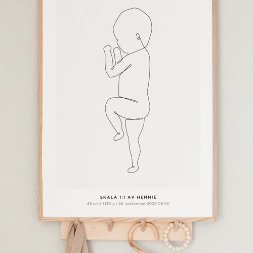 Fødselsplakat med minimalistisk design – en tidløs del av barnerommet